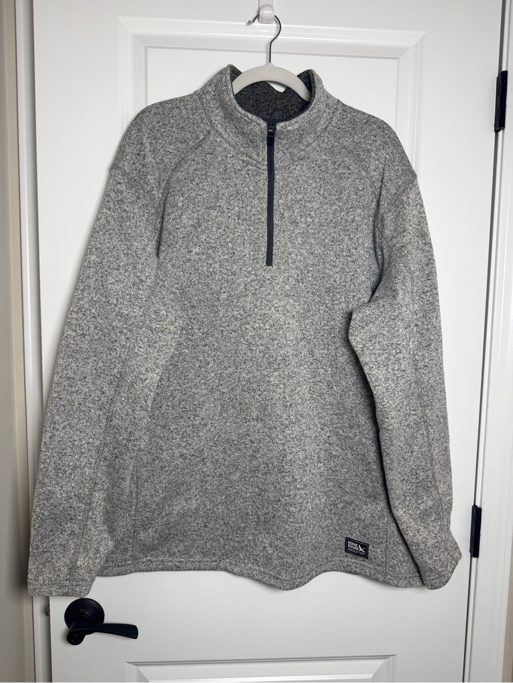 Eddie Bauer Gray Heather Quarter-Zip Fleece Pullover